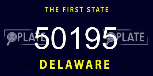 50195 Delaware License Plate