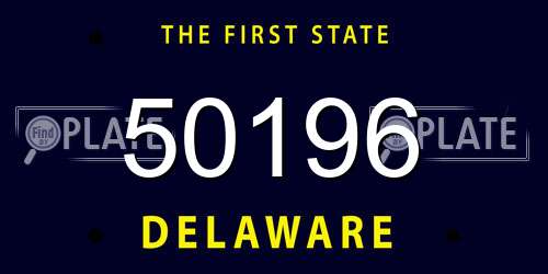 50196 Delaware License Plate