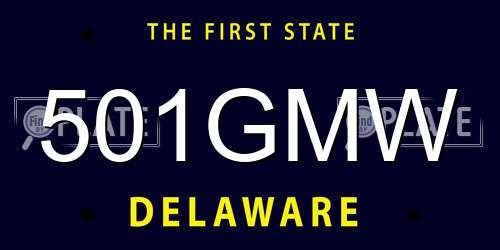501GMW Delaware License Plate