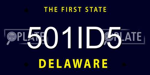 501ID5 Delaware License Plate