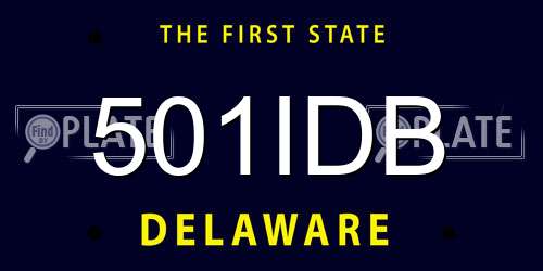 501IDB Delaware License Plate