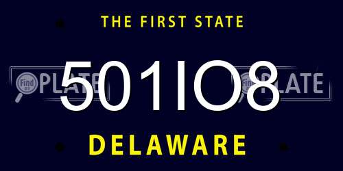 501IO8 Delaware License Plate