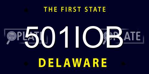 501IOB Delaware License Plate