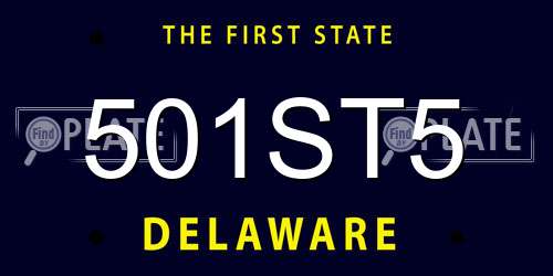 501ST5 Delaware License Plate