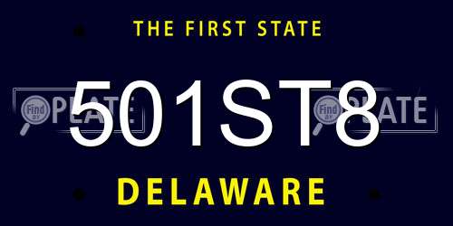 501ST8 Delaware License Plate