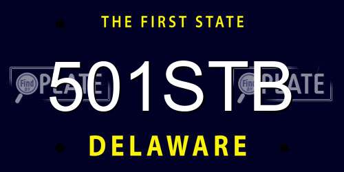 501STB Delaware License Plate