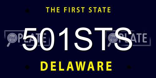 501STS Delaware License Plate