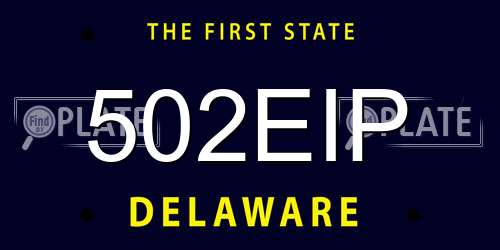 502EIP Delaware License Plate