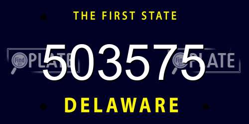 503575 Delaware License Plate