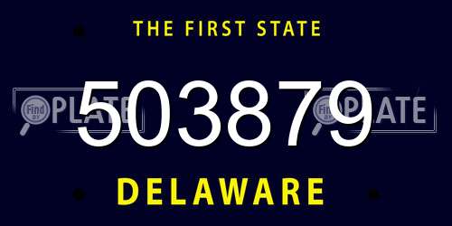 503879 Delaware License Plate