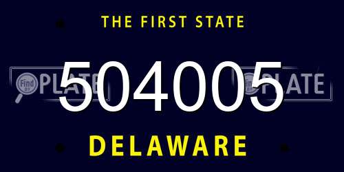 504005 Delaware License Plate