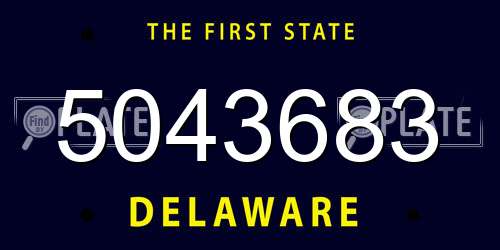 5043683 Delaware License Plate