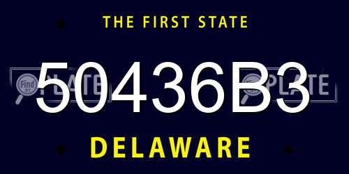50436B3 Delaware License Plate
