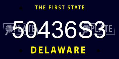 50436S3 Delaware License Plate