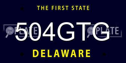 504GTG Delaware License Plate