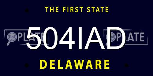 504IAD Delaware License Plate