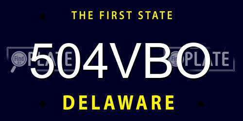504VBO Delaware License Plate