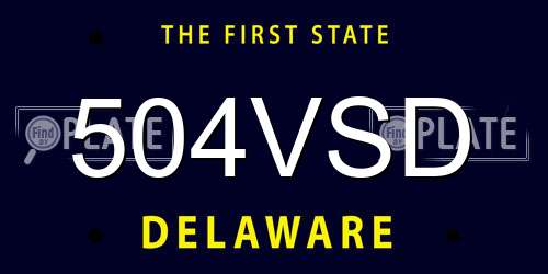 504VSD Delaware License Plate