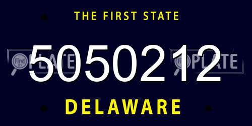 5050212 Delaware License Plate