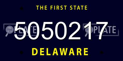 5050217 Delaware License Plate