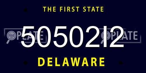 50502I2 Delaware License Plate