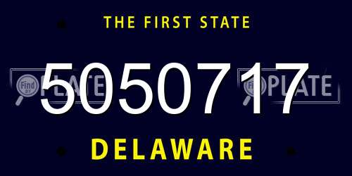 5050717 Delaware License Plate