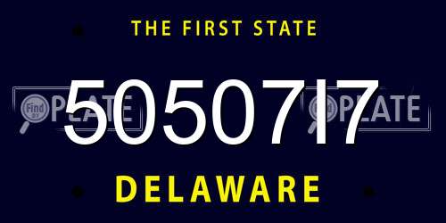 50507I7 Delaware License Plate