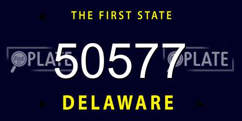 50577 Delaware License Plate