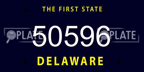 50596 Delaware License Plate