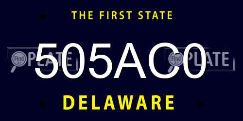 505AC0 Delaware License Plate