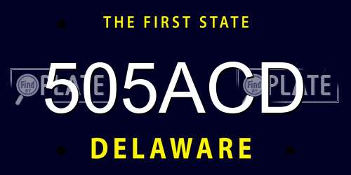 505ACD Delaware License Plate