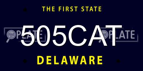 505CAT Delaware License Plate