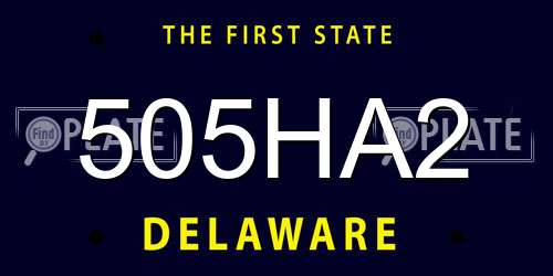 505HA2 Delaware License Plate