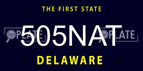 505NAT Delaware License Plate