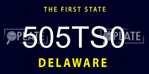 505TS0 Delaware License Plate