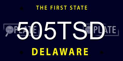 505TSD Delaware License Plate