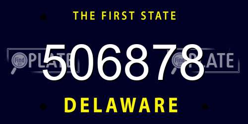 506878 Delaware License Plate
