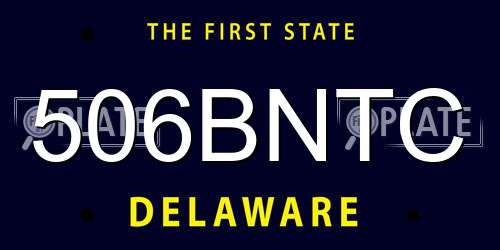 506BNTC Delaware License Plate
