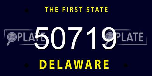 50719 Delaware License Plate