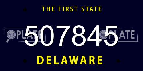 507845 Delaware License Plate