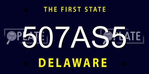 507AS5 Delaware License Plate