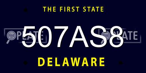 507AS8 Delaware License Plate