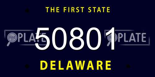 50801 Delaware License Plate