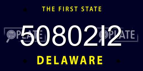 50802I2 Delaware License Plate