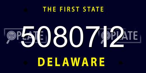 50807I2 Delaware License Plate