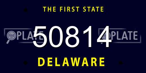 50814 Delaware License Plate