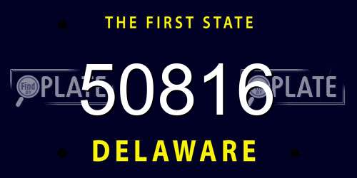 50816 Delaware License Plate