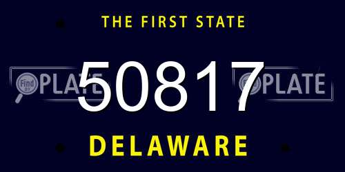 50817 Delaware License Plate