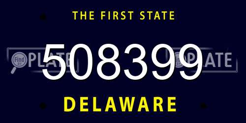 508399 Delaware License Plate