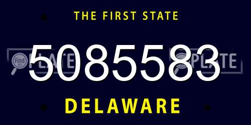 5085583 Delaware License Plate